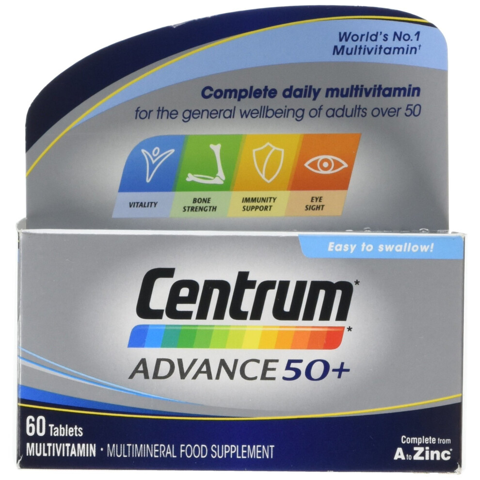 CENTRUM ADVANCE 50 Plus Multivitamin Tablets, Pack of 60