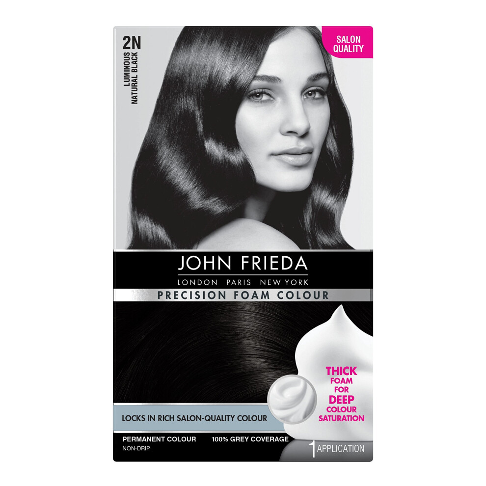 John Frieda Precision Foam Colour Hair Dye, Number 2N, Luminous Natural Black