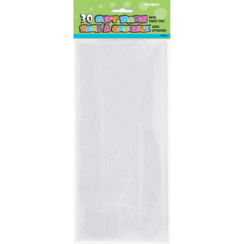 Cellophane Clear Party Bags, Pack of 30