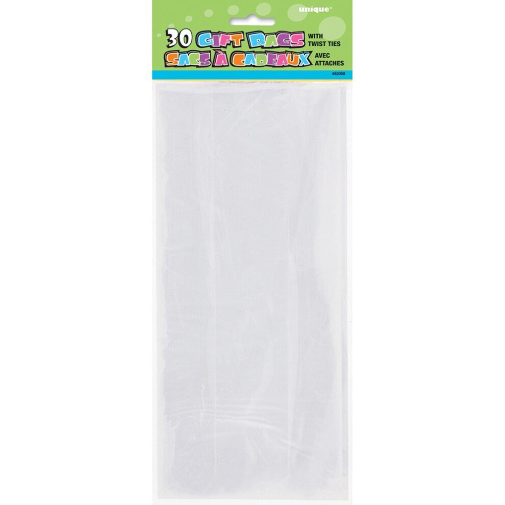 Cellophane Clear Party Bags, Pack of 30