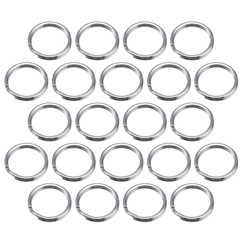 100 Pack Small Key Ring 15 mm Round Metal Split Rings for Home Keys Organization and Craft Making, Silver