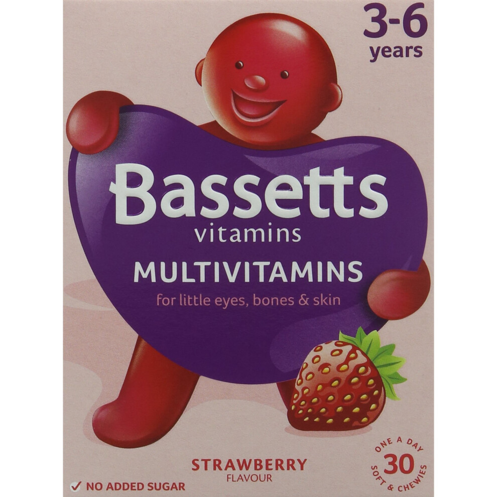 Bassetts Strawberry Flavour Soft and Chewy Multivitamins - Pack of 5, Total 150