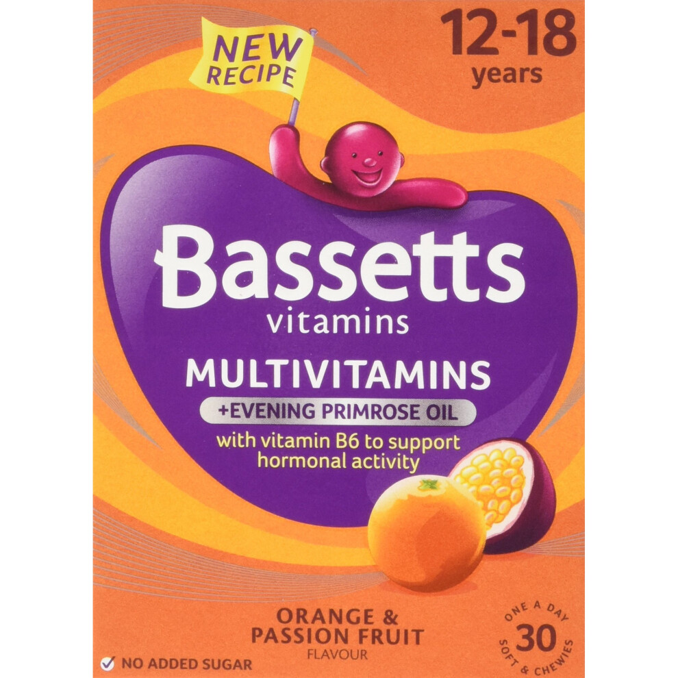 Bassetts Oil Orange and Passion Fruit Flavour Evening Primrose Soft and Chewy Multivitamins - Pack of 5, Total 150