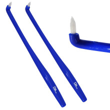 2 x Slim Interspace Toothbrush ~ Blue Brushes for Orthodontic Braces & Bridges