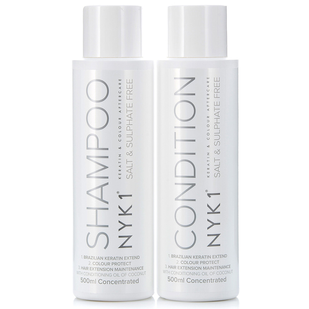 Salt Sulphate Free Shampoo and Conditioner - (500ml x2) BEST Aftercare for Extensions, Hair Colour and Keratin Kit Treatment Natural Protect for...