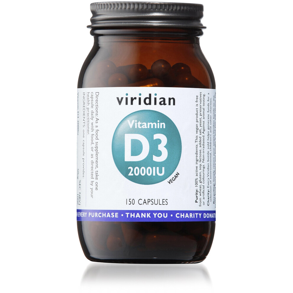 Viridian Vitamin D3 (Vegan) 2000iu Veg Caps 150