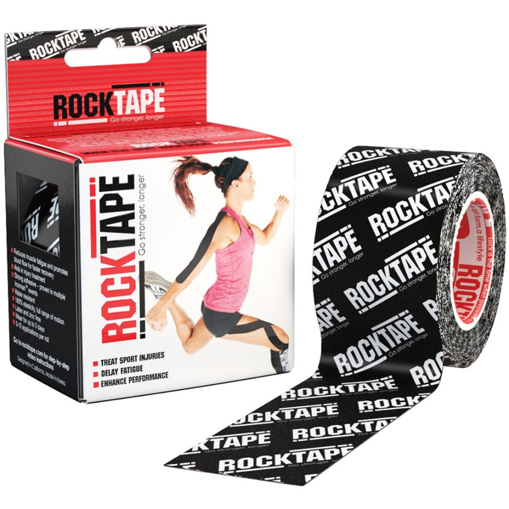 Rocktape Kinesiology Tape, 5 cm - Black with Logo