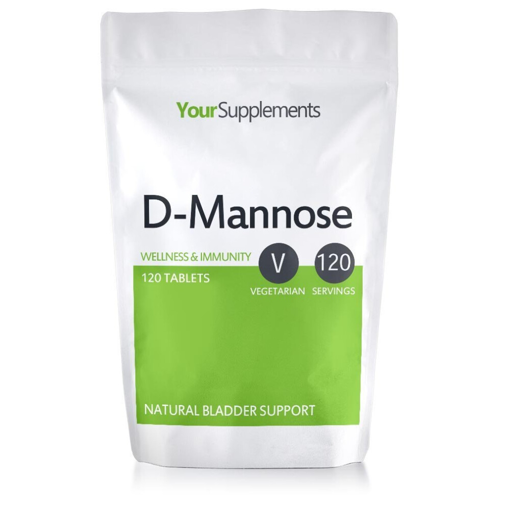 Your-Supplements D-Mannose Tablets | 1000Mg X 120 | Double Strength | A Natural & Safe Way To Clear Cystitis And Utis