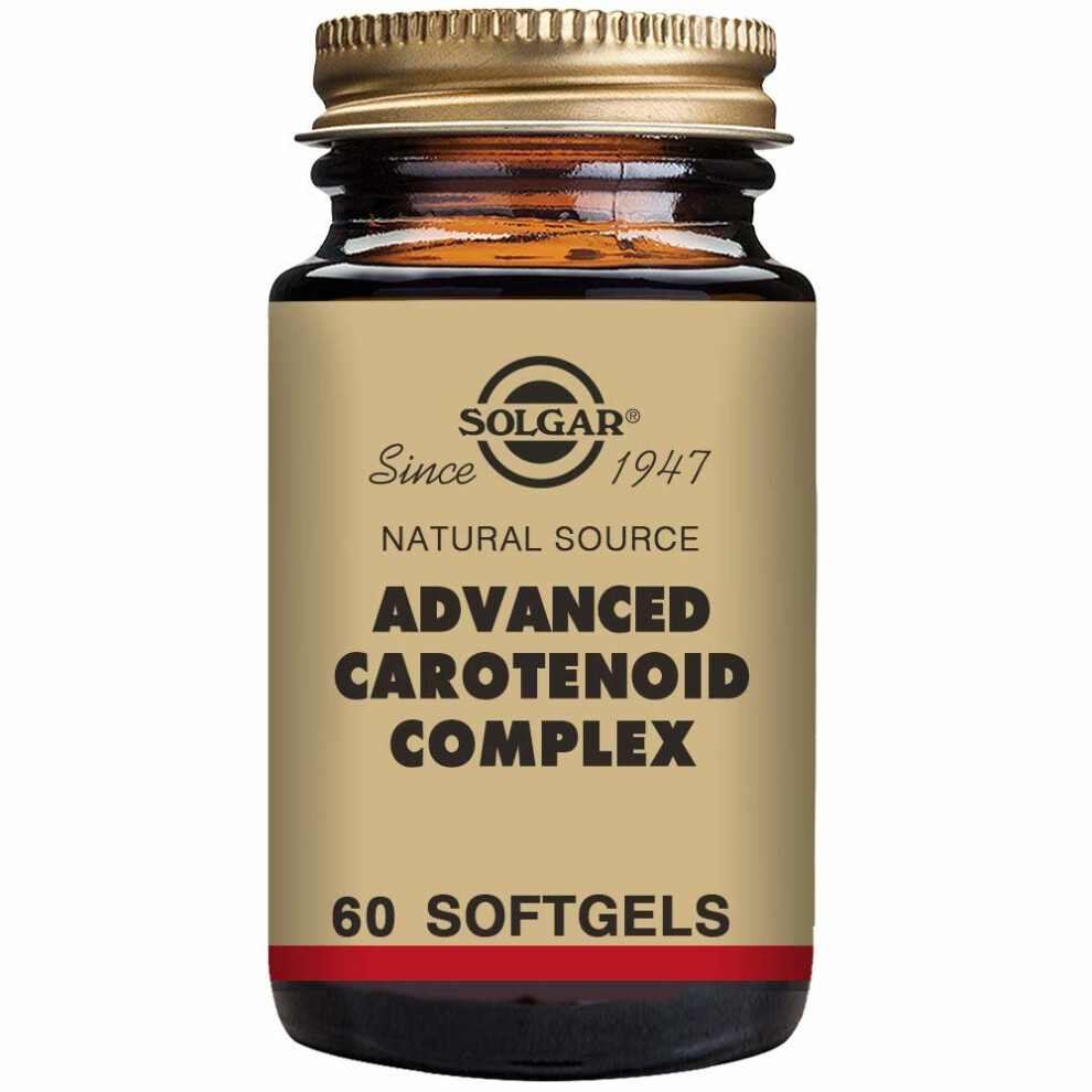 Solgar Advanced Carotenoid Complex Softgels - Natural Beta-Carotene With Alpha-Carotene & Lycopene - 60 Softgels - E35