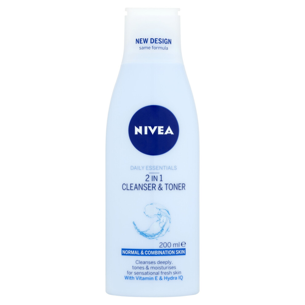 Nivea 2-in-1 Cleanser And Toner, Daily Essentials, 200 Ml