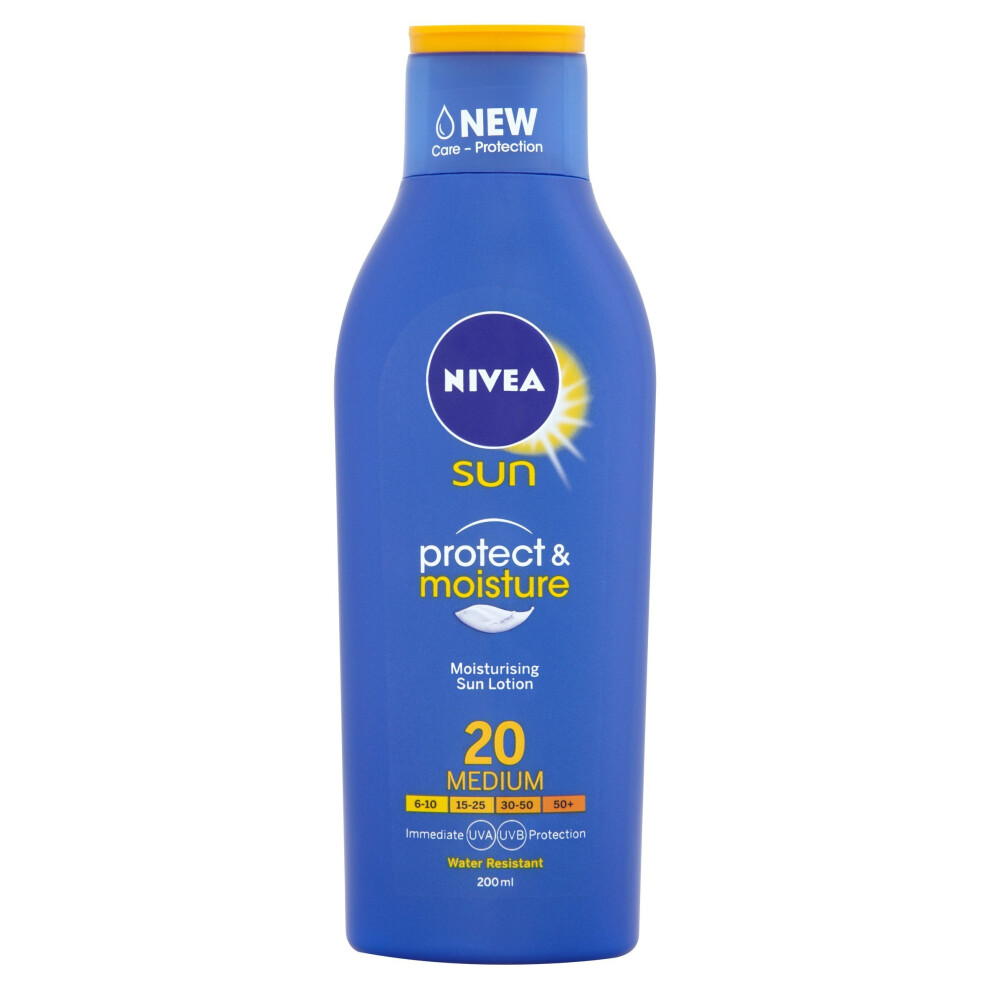 Nivea Sun Protect and Moisture Moisturising 20 Medium Sun Lotion, 200 ml