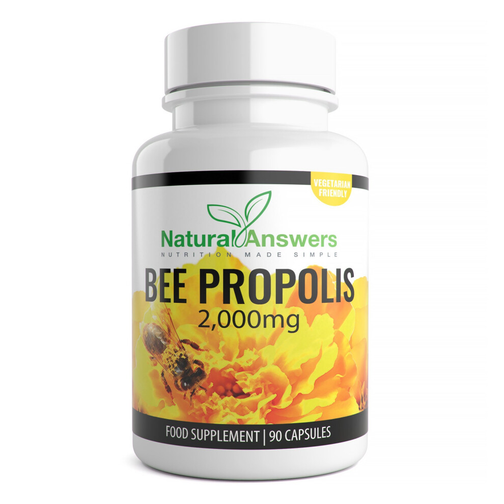 Natural Answers Bee Propolis Food Supplement, 2000mg, 45 Servings , 90 Capsules