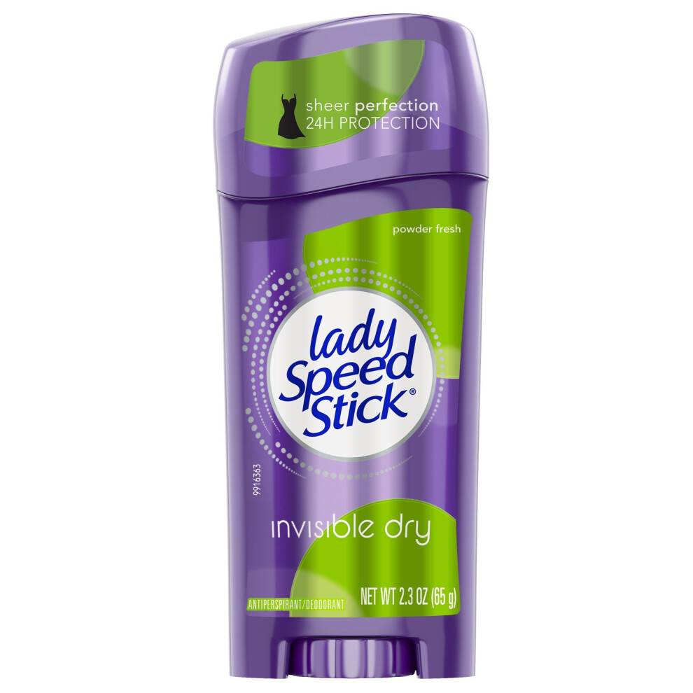 Lady Speed Stick Invisible Dry Antiperspirant And Deodorant Stick, Powder Fresh - 2.3 Oz