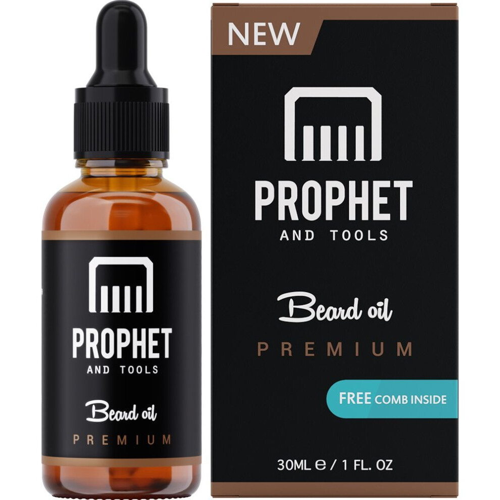 Prophet-And-Tools Premium Unscented Beard Oil And Comb Kit For Thicker Facial Hair Grooming - The All-In-One Conditioner And Shampoo-Like Softener, Shine And Fuller...