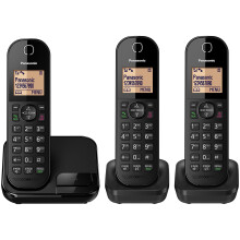 Panasonic KX-TGC413EB Digital Cordless Phone with Nuisance Call Blocker - Black (Pack of 3)