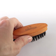 ZilberHaar Pocket Beard Brush - Firm Boar Bristle Small Brush - Perfect Grooming Tool Works for Any Beard or Moustache - Compatible with Beard Oil,...