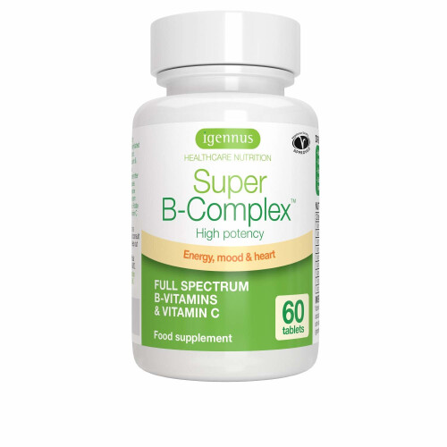 Super B-Complex - High Strength B Vitamins with folate, B6 & B12 plus vitamin C, 60 tablets