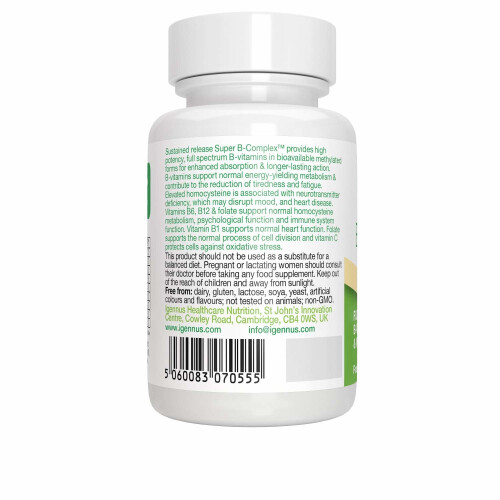 Super B-Complex - High Strength B Vitamins with folate, B6 & B12 plus vitamin C, 60 tablets 1