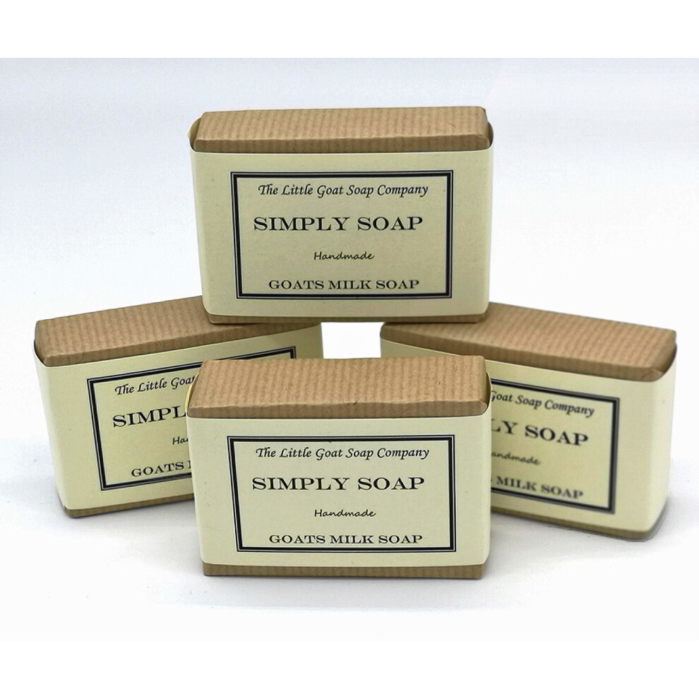 4 x Simply Goats Milk Soap. Unscented 100g. Sensitive Skin. Eczema, Psoriasis, Dermatitis. Dry Skin