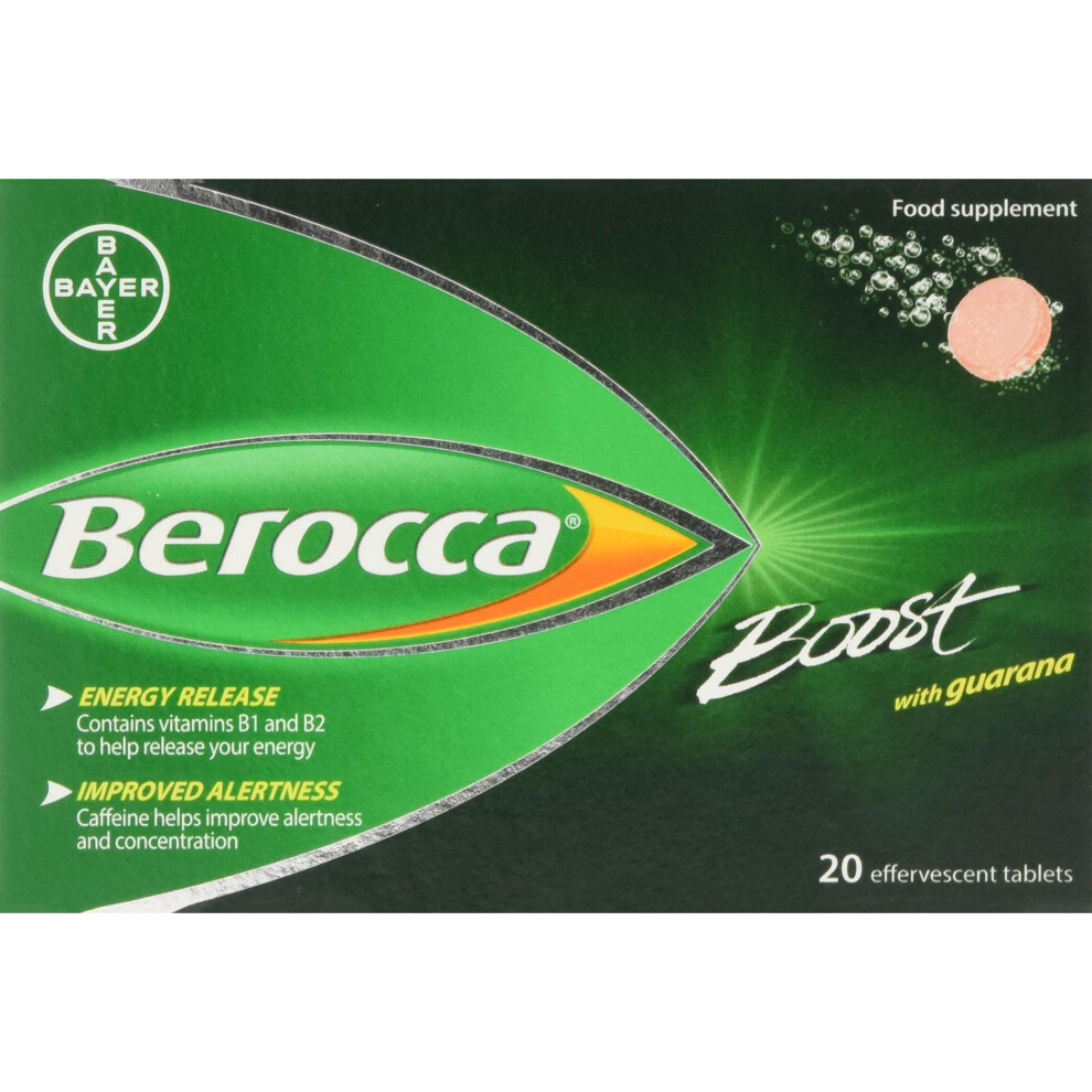 Berocca Orange Boost Vitamin, Minerals And Guarana Effevescent 20 Tablets