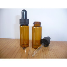 Two 10ml Amber Glass Bottles with Dropper Pipettes