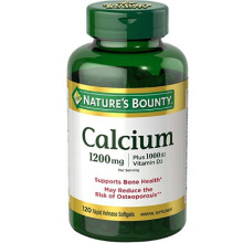 Nature's Bounty, Kalzium Plus Vitamin D3, 1.200 mg, 120 Schnellfreisetzung Weichkapseln (600 mg pro Weichkapsel)