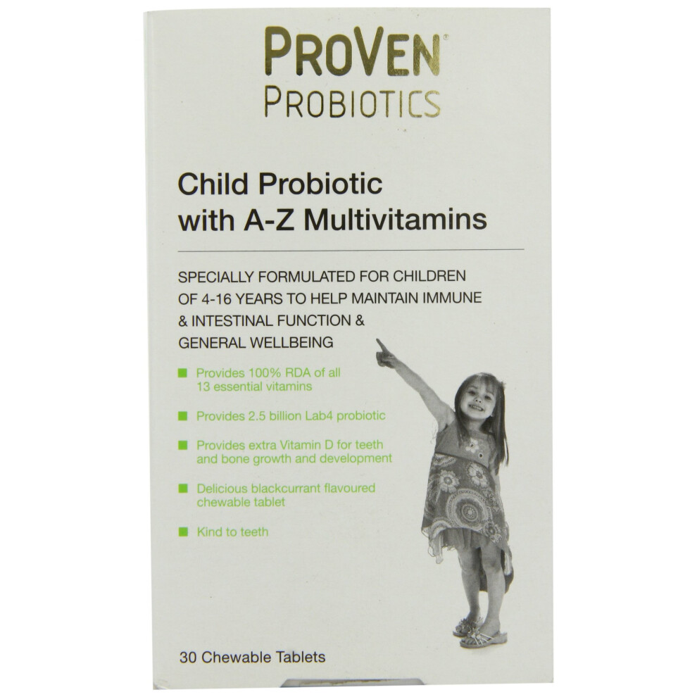 Vega Proven Child Probiotic with A-Z Multivitamins - Pack of 30 Chewable Tablets