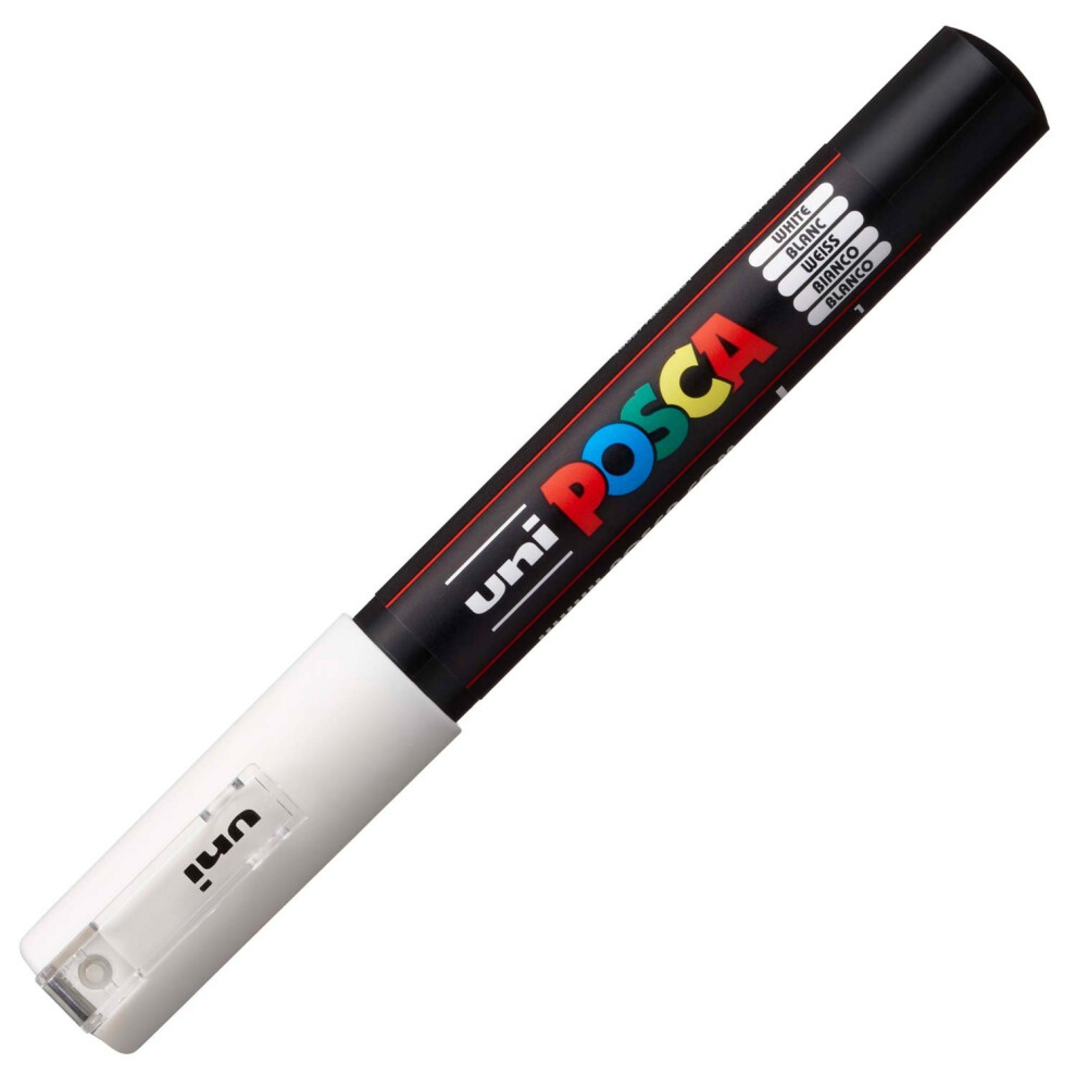 uni-ball 17756000 Posca Extra Fine Tip Marker - White PC-1M Single Marker