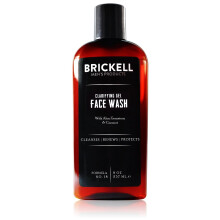 Brickell Men's Clarifying Gel Face Wash per uomo Detergente viso quotidiano schiumogeno ricco naturale e biologico formulato con geranio cocco e
