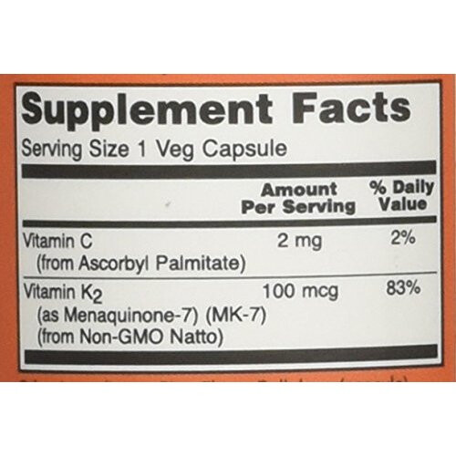NOW Foods Now Foods MK-7 Vitamine K-2 Capsules, 100 mcg, 60-Count 1