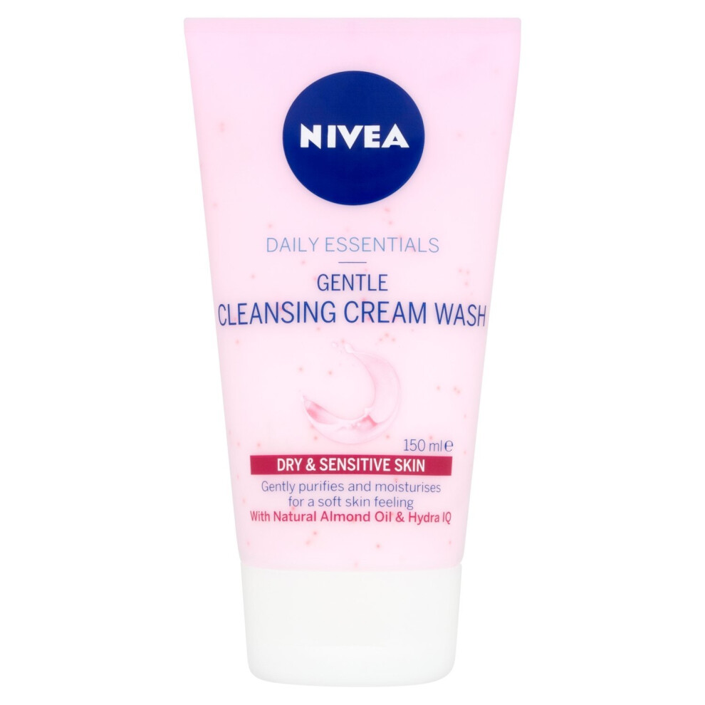 NIVEA Gentle Face Cleansing Cream Wash for Dry and Sensitive Skin, 150 ml, Pack of 3