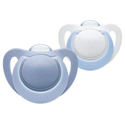 NUK Genius Baby Dummies, 06 Months, Silicone, BPA Free, Blue, 2 Count on OnBuy