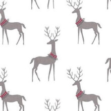Fat Quarter Winter Reindeer Cotton Quilting Sewing Fabric
