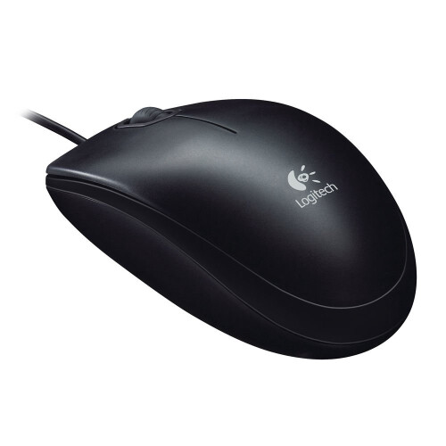 Logitech Logitech B100 Optical USB Mouse – Black | Ambidextrous Mouse