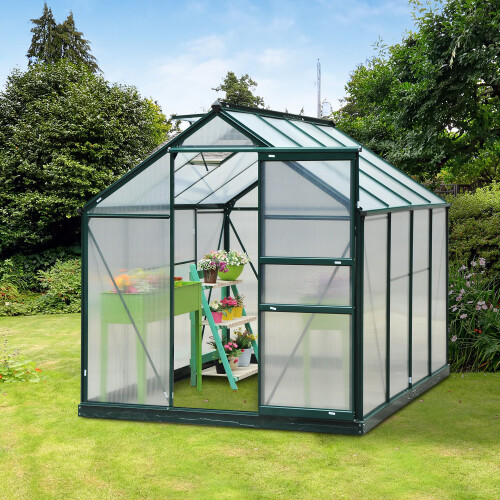 Outsunny Outsunny Polycarbonate Clear Walk-In Garden Greenhouse 1