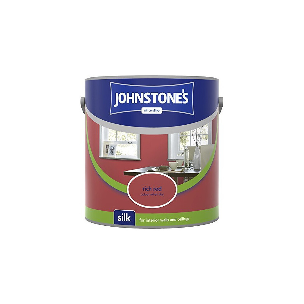 (Rich Red, 2.5l) Johnstones Silk Emulsion Paint