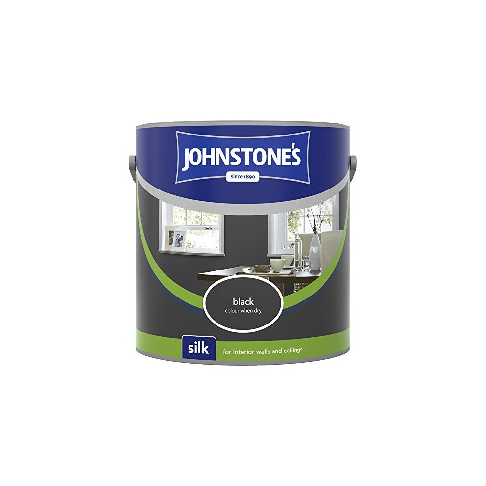 (Black, 2.5l) Johnstones Silk Emulsion Paint