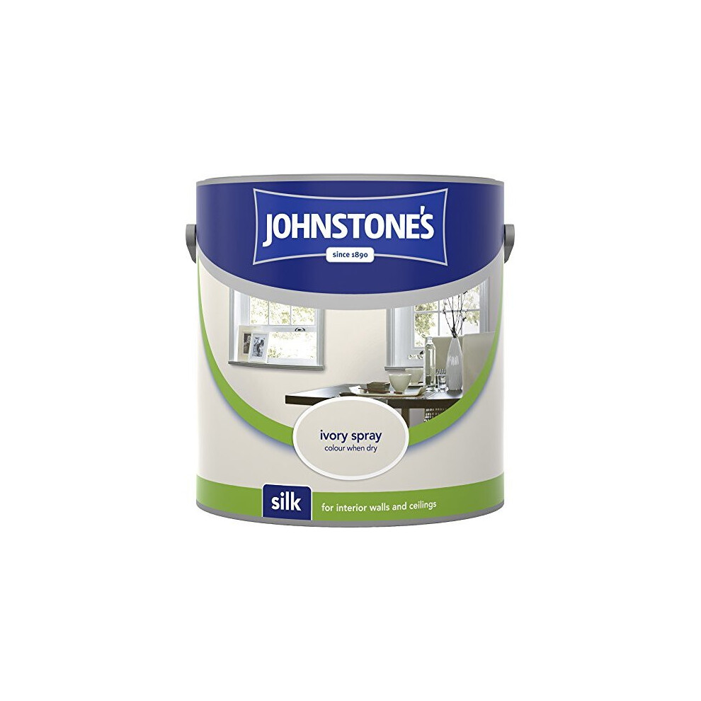 (Ivory Spray, 2.5l) Johnstones Silk Emulsion Paint