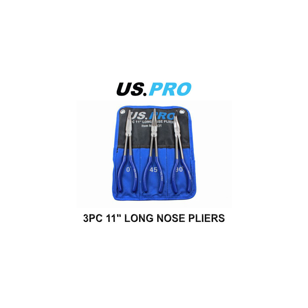 US PRO 3pc 11" Long Nose Pliers Set 1831