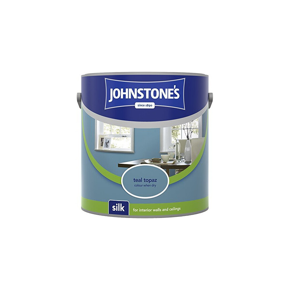 (Teal Topaz, 2.5l) Johnstones Silk Emulsion Paint