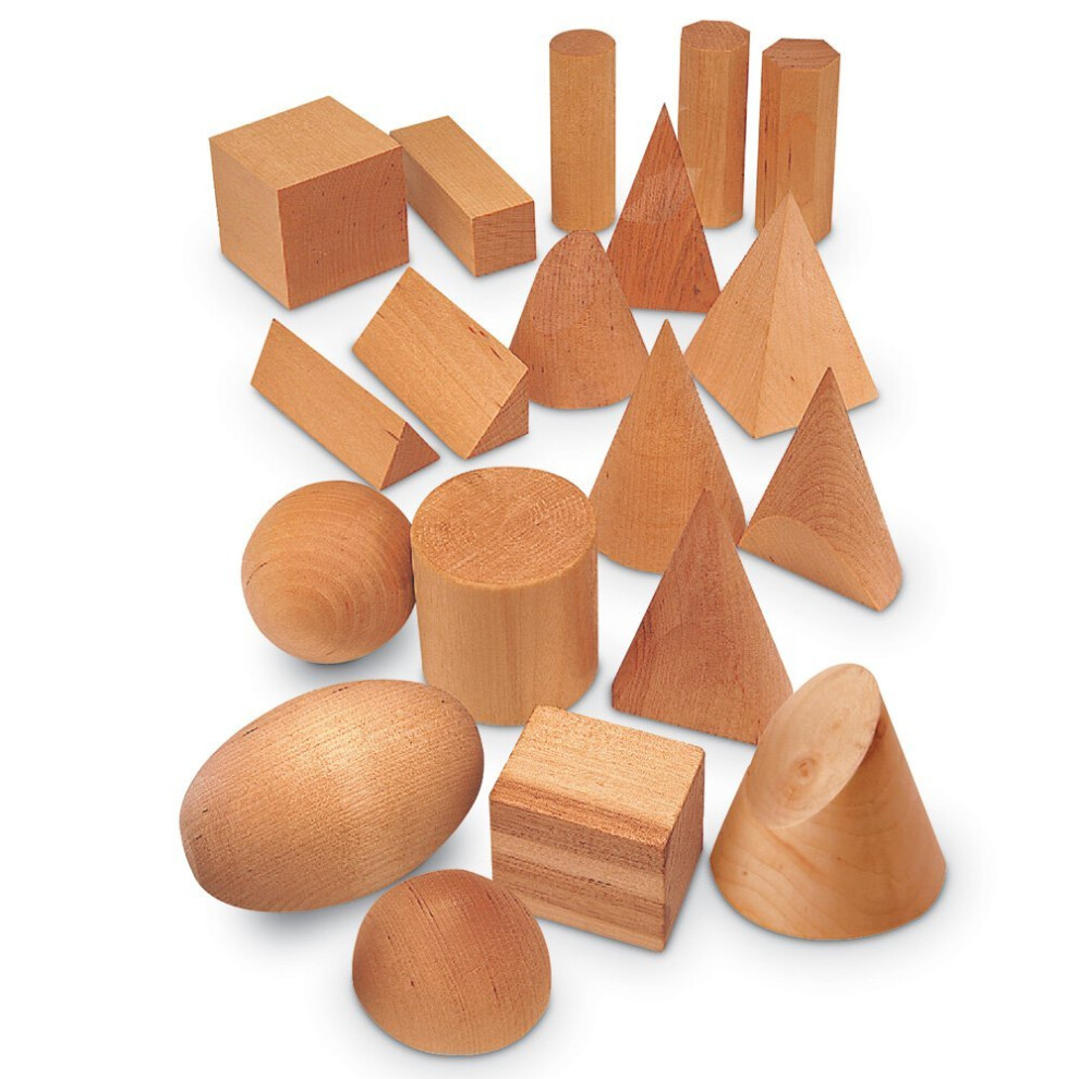 Learning Resources Wooden Geometric Solids (Set of 19)