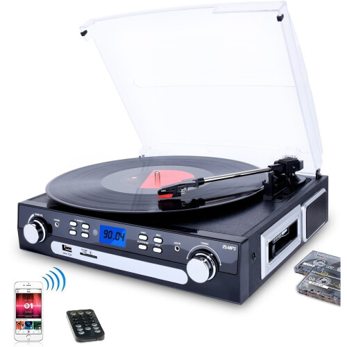 DIGITNOW! Bluetooth Turntable Record Player With Stereo Speakers 1