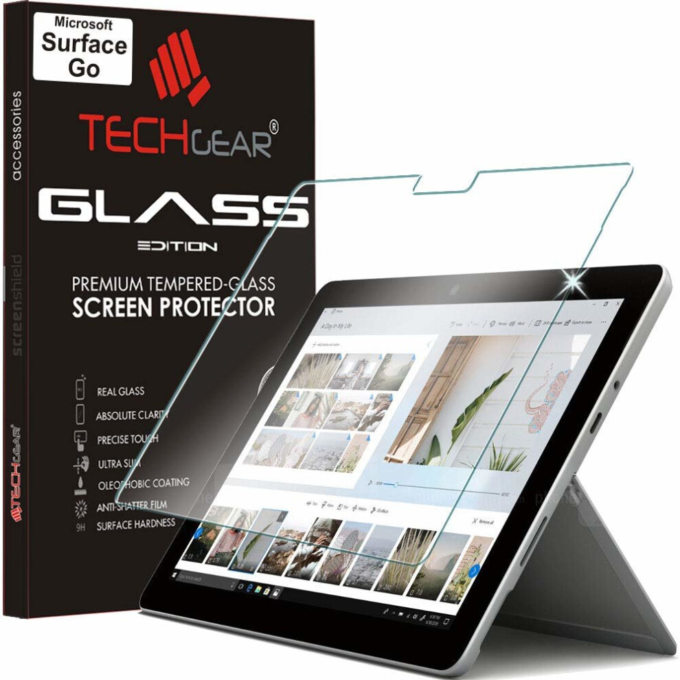 TECHGEAR GLASS Edition fits Microsoft Surface Go - Genuine Tempered Glass Screen Protector Guard Cover Compatible with Microsoft Surface Go