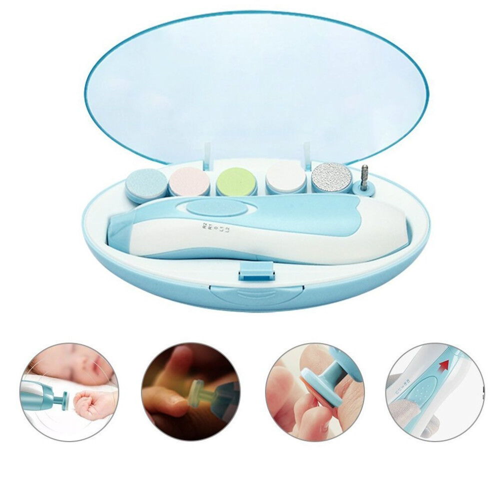 Electric Baby Nail File With Safe Baby Nail Trimmer Clipper - Electric Nail Clippers Kit With 6 Grinding Heads For Newborn Infant Toddler... Light Seilent