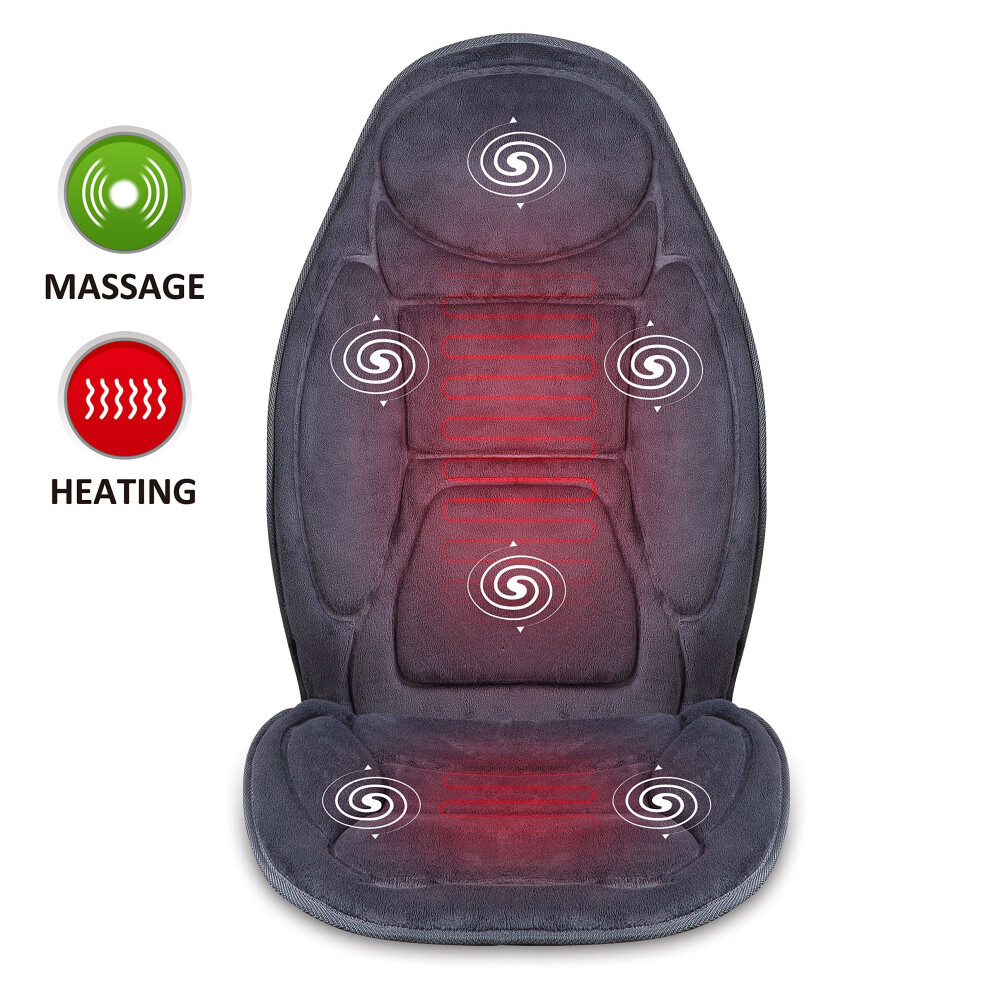 Back Massager Seat Cushion With Heat - Heated Car Seat Cushion Pad With 6 Vibration Massage Motors & 3 Heating Pad,Massage Chair Pad For Office... 767344053351