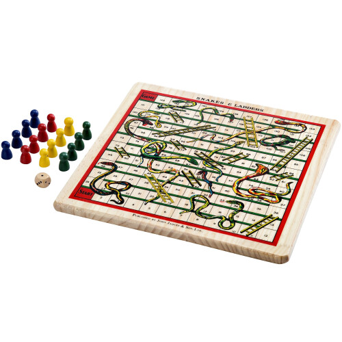 Jaques of London Snakes and Ladders & Ludo on a Beautiful Solid Wooden ...