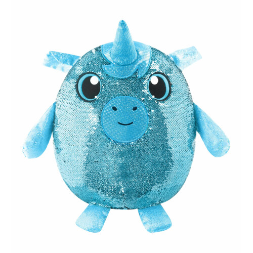 Shimmeez Yaffa The Unicorn a Sparkling Sequin Soft Plush Toy Reversible Sequins Go From Blue to Silver Large Size