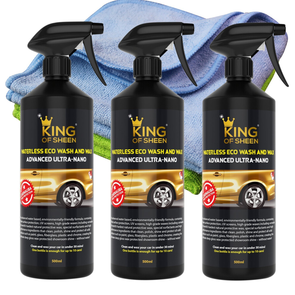 King Of Sheen Advanced Ultra Nano Waterless Car Wash And Wax Spray Car Cleaner With Canauba Wax And Nano Polymers For Unbeatable Protection And... 5060572250048