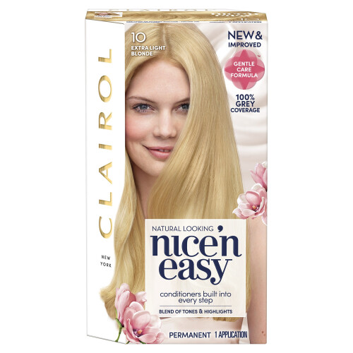 Clairol Clairol Nice'n Easy Extra 10 ανοιχτό ξανθό μόνιμο χρώμα μαλλιών