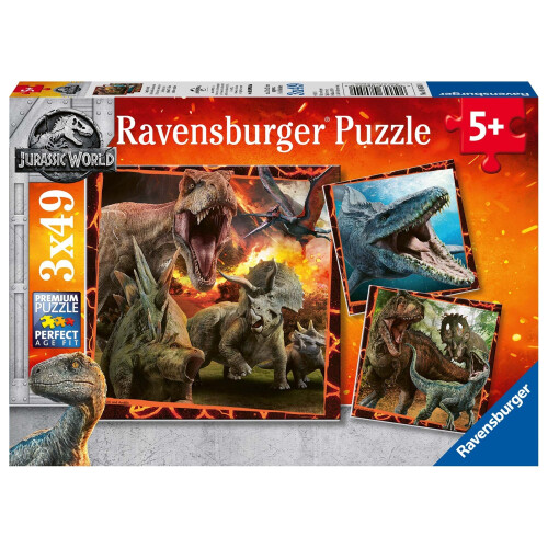 Ravensburger Jurassic World - Fallen Kingdom, 3x 49pc Jigsaw Puzzles